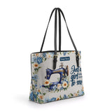 BloomNeedle Sewing Bloom Personalized Leather Tote Bag