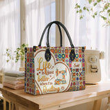 BloomNeedle QuiltJoy Bloom Personalized Leather Bag