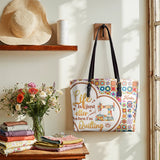 BloomNeedle QuiltJoy Bloom Personalize Leather Tote Bag