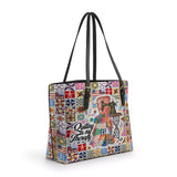 BloomNeedle Therapy Stitch Leather Tote Bag