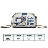 BloomNeedle Sewing Bloom Personalized Leather Crossbody Bag