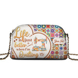 BloomNeedle QuiltJoy Bloom Leather Crossbody Bag