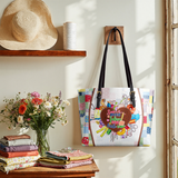 BloomNeedle Sew Much To Do Leather Tote Bag