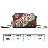 BloomNeedle Patchwork Bliss Personalized Leather Crossbody Bag