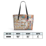 BloomNeedle QuiltJoy Bloom Personalize Leather Tote Bag