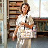 BloomNeedle QuiltJoy Bloom Personalize Leather Tote Bag