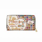 BloomNeedle QuiltJoy Bloom Personalized Leather Wallet