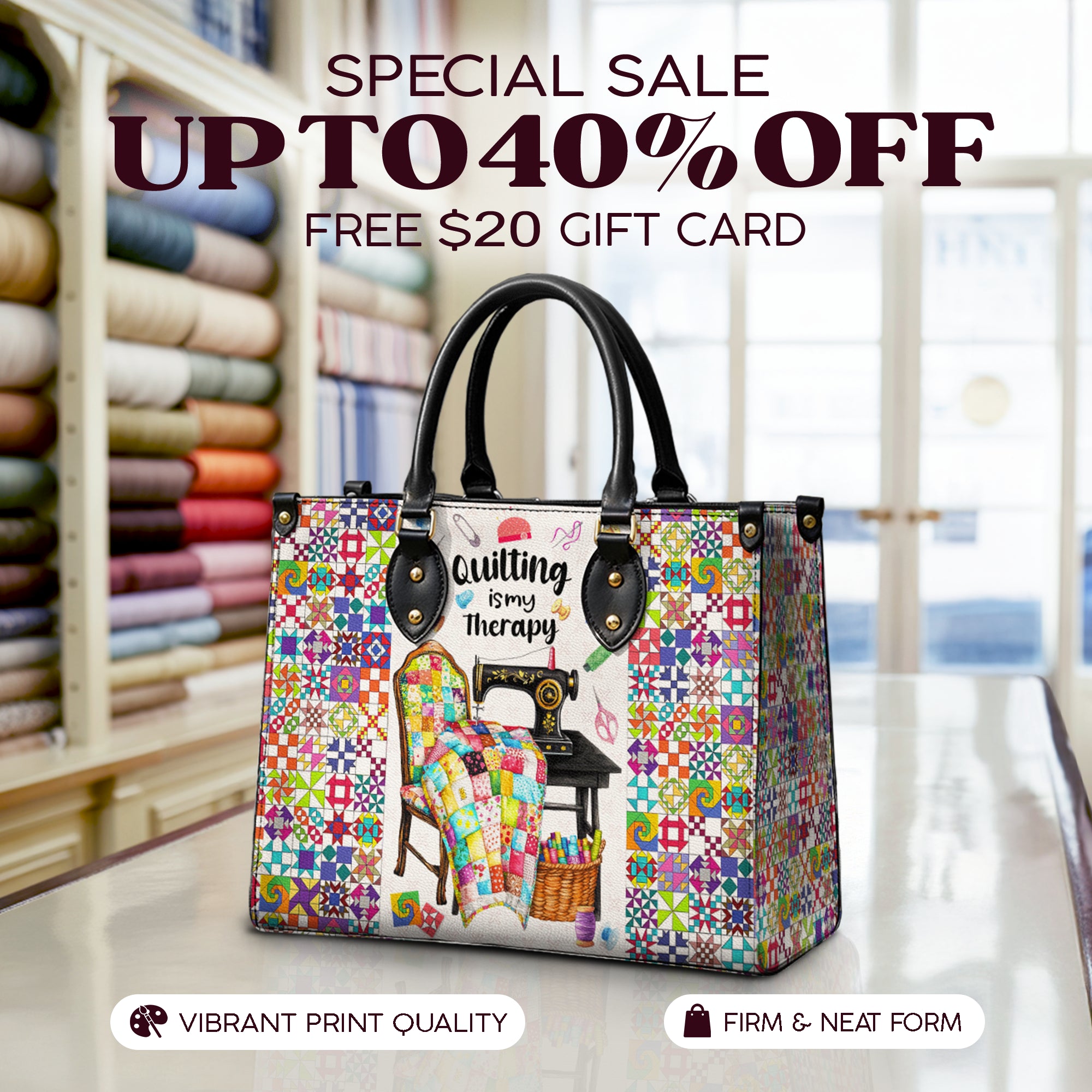 BloomNeedle Quilt Therapy Leather Bag