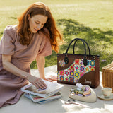 BloomNeedle Patchwork Bliss Personalized Leather Bag