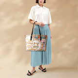 BloomNeedle QuiltJoy Bloom Personalize Leather Tote Bag