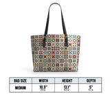 BloomNeedle Rustic Harmony Leather Tote Bag