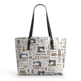 BloomNeedle Sewing Memories Leather Tote Bag