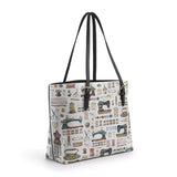 BloomNeedle Sewing Memories Leather Tote Bag