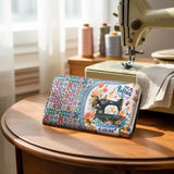BloomNeedle Quilted Retirement Leather Wallet