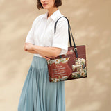 BloomNeedle Stitch Grace Leather Tote Bag
