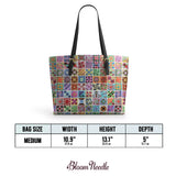 BloomNeedle Patchwork Melody Leather Tote Bag
