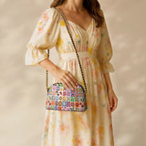 BloomNeedle Patchwork Melody Leather Crossbody Bag