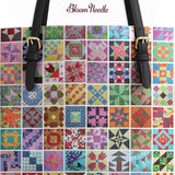 BloomNeedle Patchwork Melody Leather Tote Bag