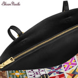 BloomNeedle QuiltGarden Charm Leather Tote Bag