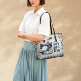 BloomNeedle Sewing Bloom Personalized Leather Tote Bag