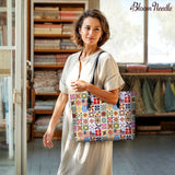 BloomNeedle QuiltGarden Charm Leather Tote Bag