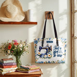 BloomNeedle Sewing Bloom Personalized Leather Tote Bag