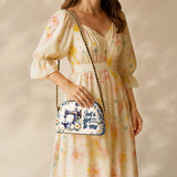 BloomNeedle Sewing Bloom Personalized Leather Crossbody Bag