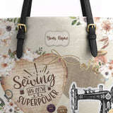 BloomNeedle SewPower Bloom Personalized Leather Tote Bag