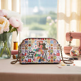 BloomNeedle Therapy Stitch Leather Crossbody Bag