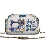 BloomNeedle Sewing Bloom Personalized Leather Crossbody Bag
