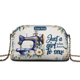 BloomNeedle Sewing Bloom Personalized Leather Crossbody Bag