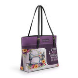 BloomNeedle SoulStitch Bloom Personalized Leather Tote Bag