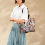 BloomNeedle Therapy Stitch Leather Tote Bag