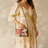 BloomNeedle Stitch Grace Leather Crossbody Bag