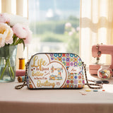BloomNeedle QuiltJoy Bloom Leather Crossbody Bag