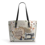BloomNeedle SewPower Bloom Personalized Leather Tote Bag