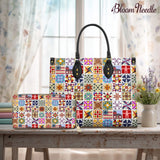 BloomNeedle QuiltGarden Charm Leather Bag