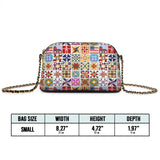 BloomNeedle QuiltGarden Charm Leather Crossbody Bag