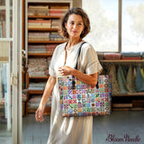 BloomNeedle Patchwork Melody Leather Tote Bag