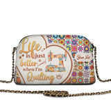 BloomNeedle QuiltJoy Bloom Leather Crossbody Bag
