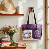 BloomNeedle SoulStitch Bloom Personalized Leather Tote Bag
