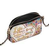 BloomNeedle QuiltJoy Bloom Leather Crossbody Bag