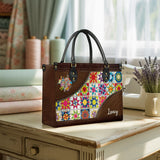 BloomNeedle Patchwork Bliss Personalized Leather Bag