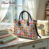 BloomNeedle QuiltGarden Charm Leather Bag