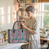 BloomNeedle Heritage Blocks Leather Bag