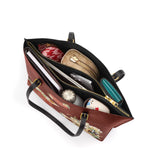 BloomNeedle Stitch Grace Leather Tote Bag
