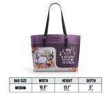 BloomNeedle SoulStitch Bloom Personalized Leather Tote Bag