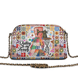 BloomNeedle Therapy Stitch Leather Crossbody Bag
