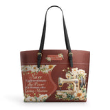 BloomNeedle Stitch Grace Leather Tote Bag