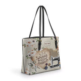BloomNeedle SewPower Bloom Personalized Leather Tote Bag